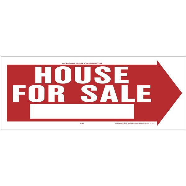 Hy-Ko House For Sale Sign 6" x 23", 5PK B00609